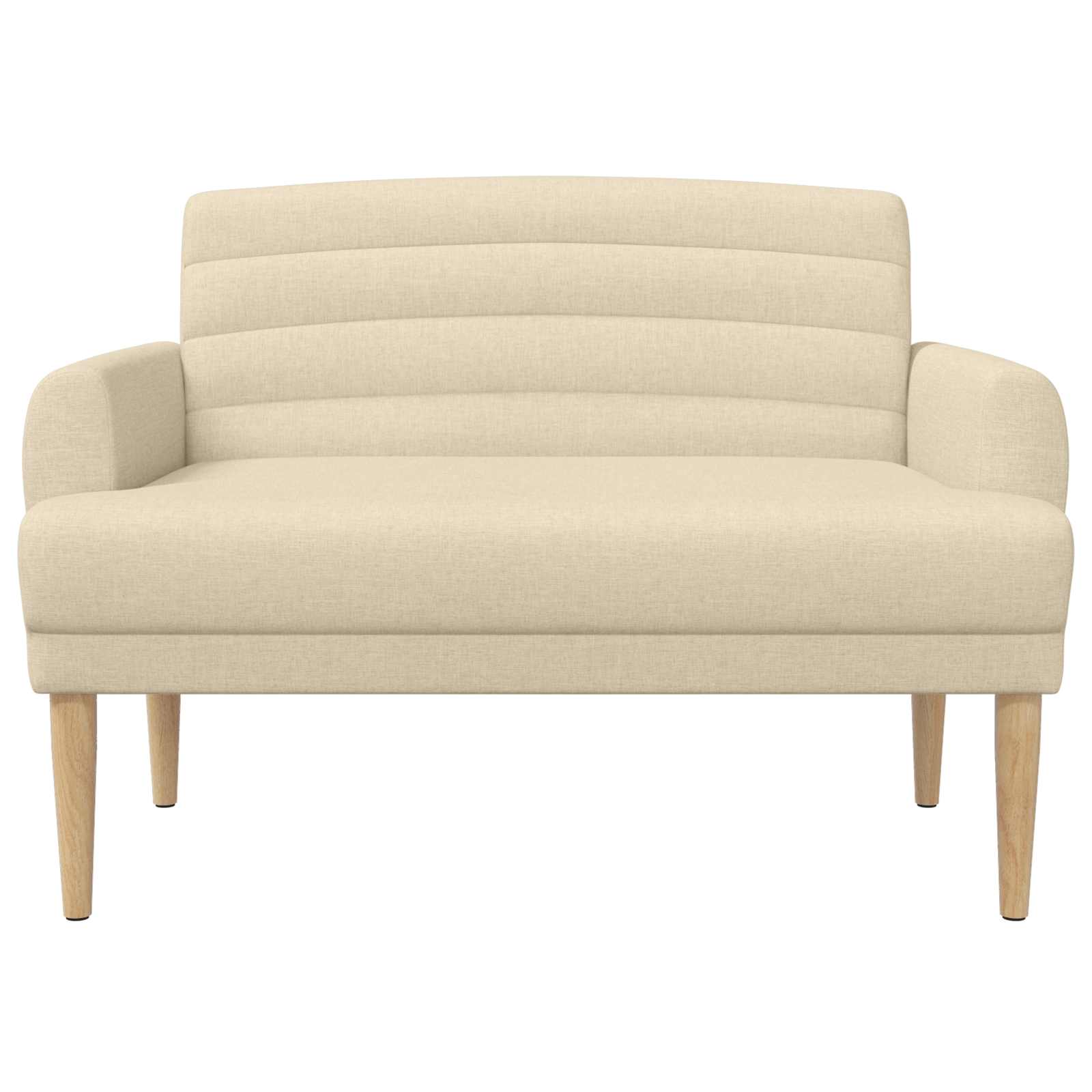 Lænestol med knap tufting Cremefarvet 116 x 67 x 80 cm Stof