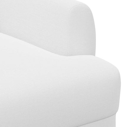 Lænestol med knap tufting Hvid 116 x 67 x 80 cm Stof