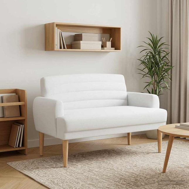 Lænestol med knap tufting Hvid 116 x 67 x 80 cm Stof