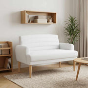 Lænestol med knap tufting Hvid 116 x 67 x 80 cm Stof