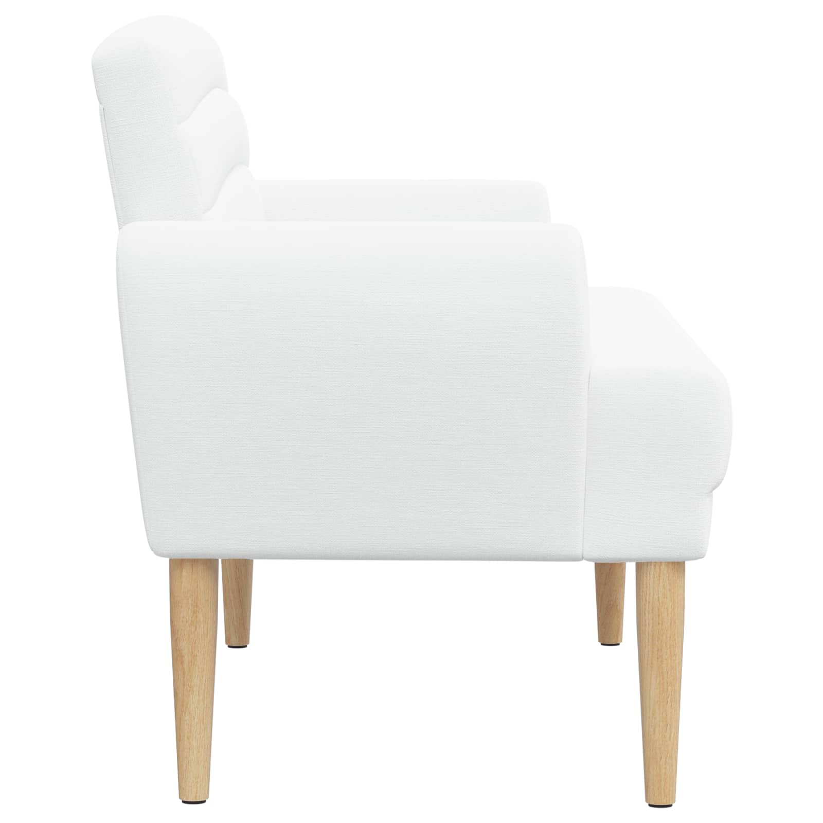 Lænestol med knap tufting Hvid 116 x 67 x 80 cm Stof