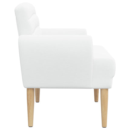 Lænestol med knap tufting Hvid 116 x 67 x 80 cm Stof