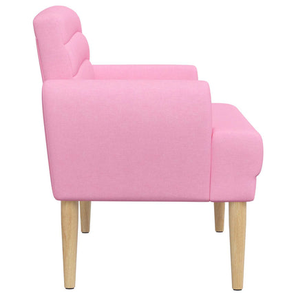Lænestol med knap tufting Lyserød 116 x 67 x 80 cm Stof
