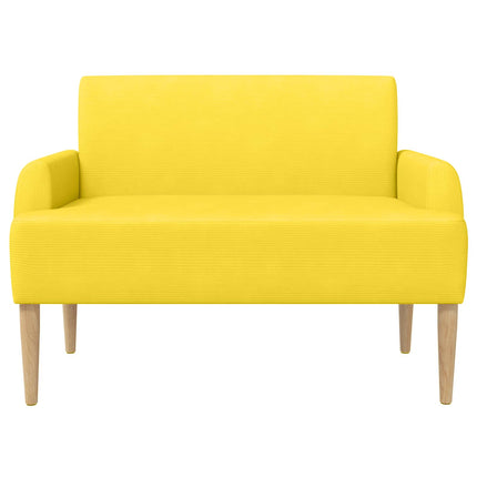 Lænestol med knap tufting Lys Gul 116 x 67 x 81 cm Velourstof