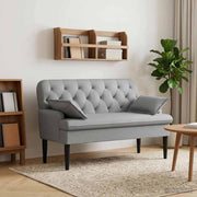 Lænestol med knap tufting Lysegrå 111 x 68 x 80 cm Stof