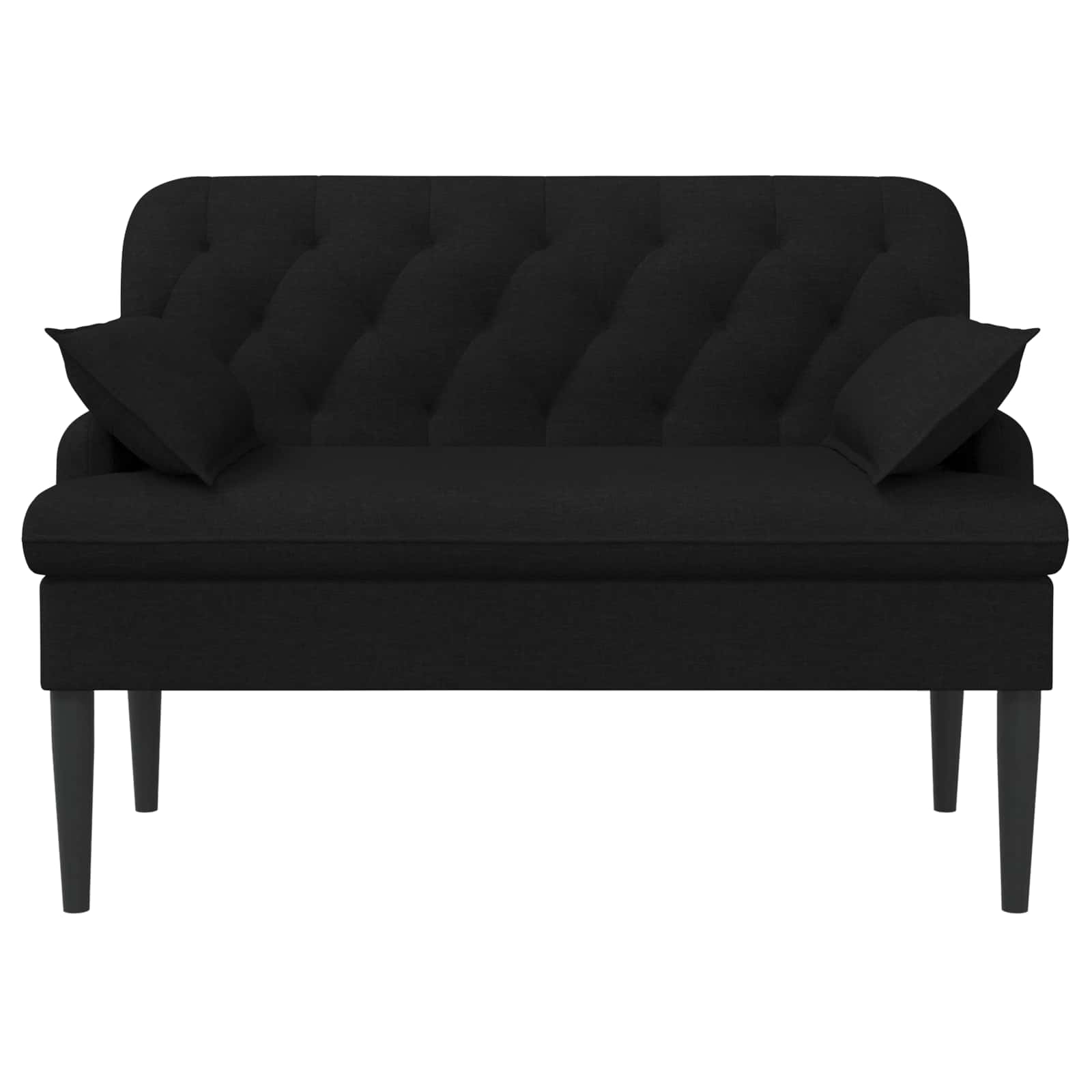 Lænestol med knap tufting Sort 111 x 68 x 80 cm Stof