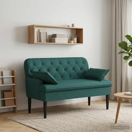 Lænestol med knap tufting Mørkegrøn 111 x 68 x 80 cm Stof
