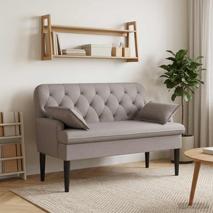 Lænestol med knap tufting Gråbrun 111 x 68 x 80 cm Stof