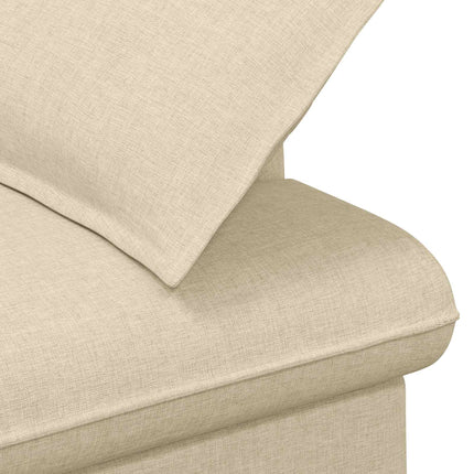 Lænestol med knap tufting Cremefarvet 111 x 68 x 80 cm Stof