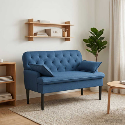 Lænestol med knap tufting Blå 111 x 68 x 80 cm Stof