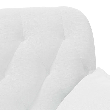 Lænestol med knap tufting Hvid 111 x 68 x 80 cm Stof