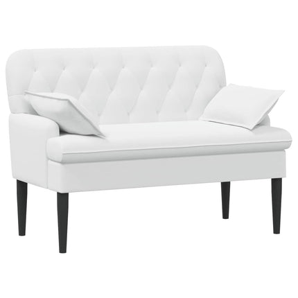 Lænestol med knap tufting Hvid 111 x 68 x 80 cm Stof