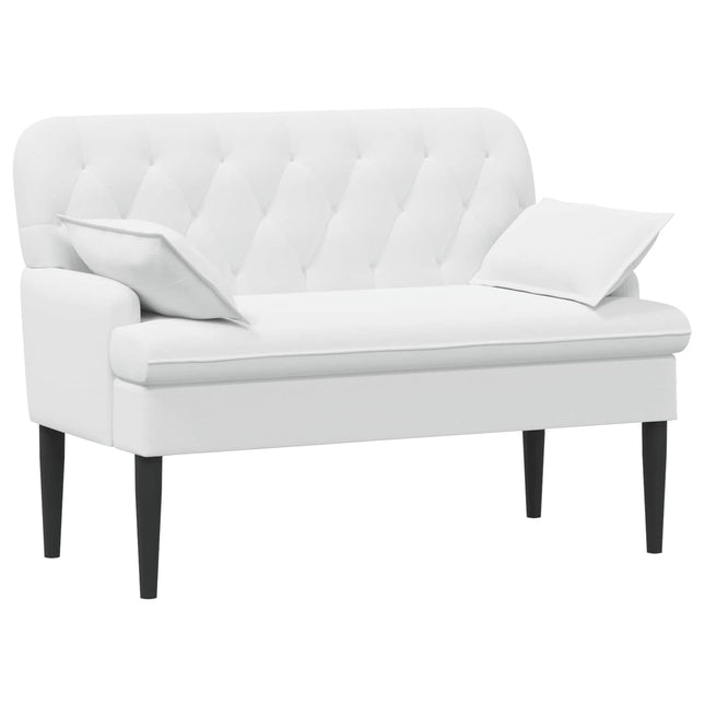 Lænestol med knap tufting Hvid 111 x 68 x 80 cm Stof