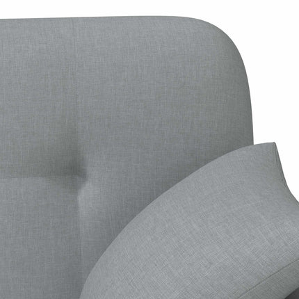 Lænestol med knap tufting Lysegrå 120 x 65 x 79 cm Stof