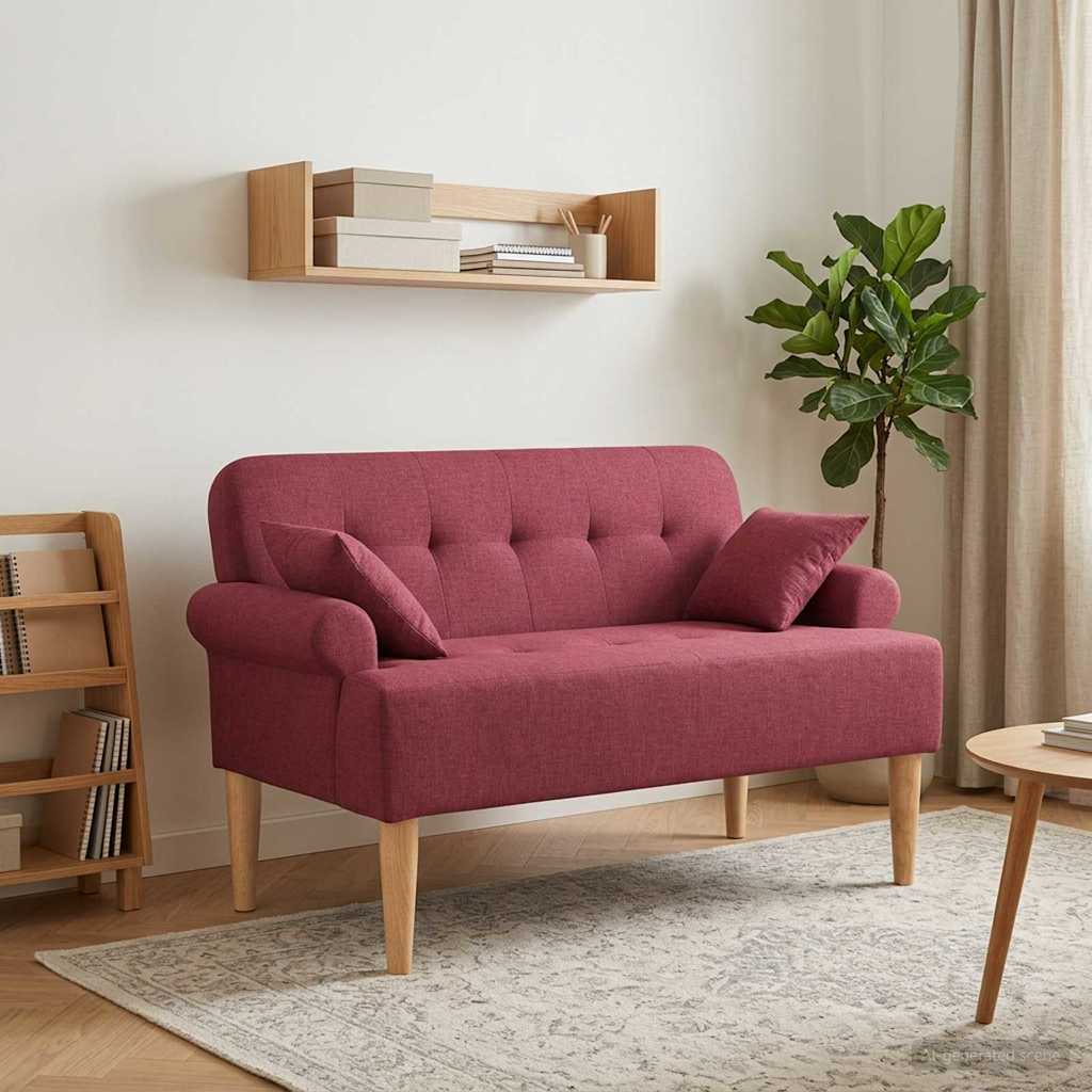 Lænestol med knap tufting Vinrød 120 x 65 x 79 cm Stof