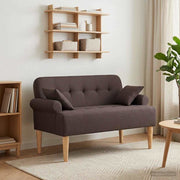 Lænestol med knap tufting Mørk Brun 120 x 65 x 79 cm Stof