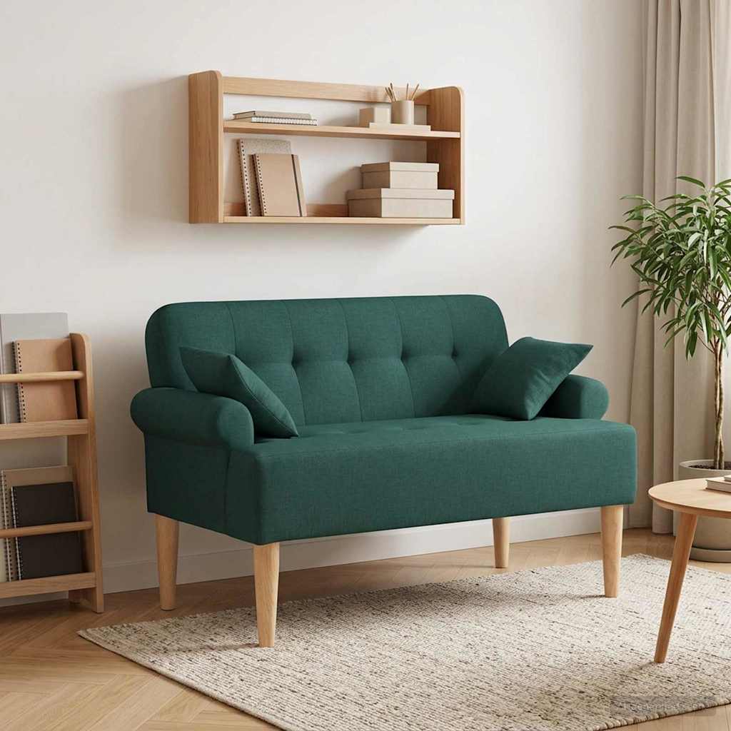 Lænestol med knap tufting Mørkegrøn 120 x 65 x 79 cm Stof