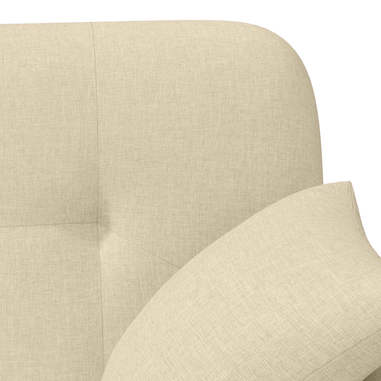 Lænestol med knap tufting Cremefarvet 120 x 65 x 79 cm Stof