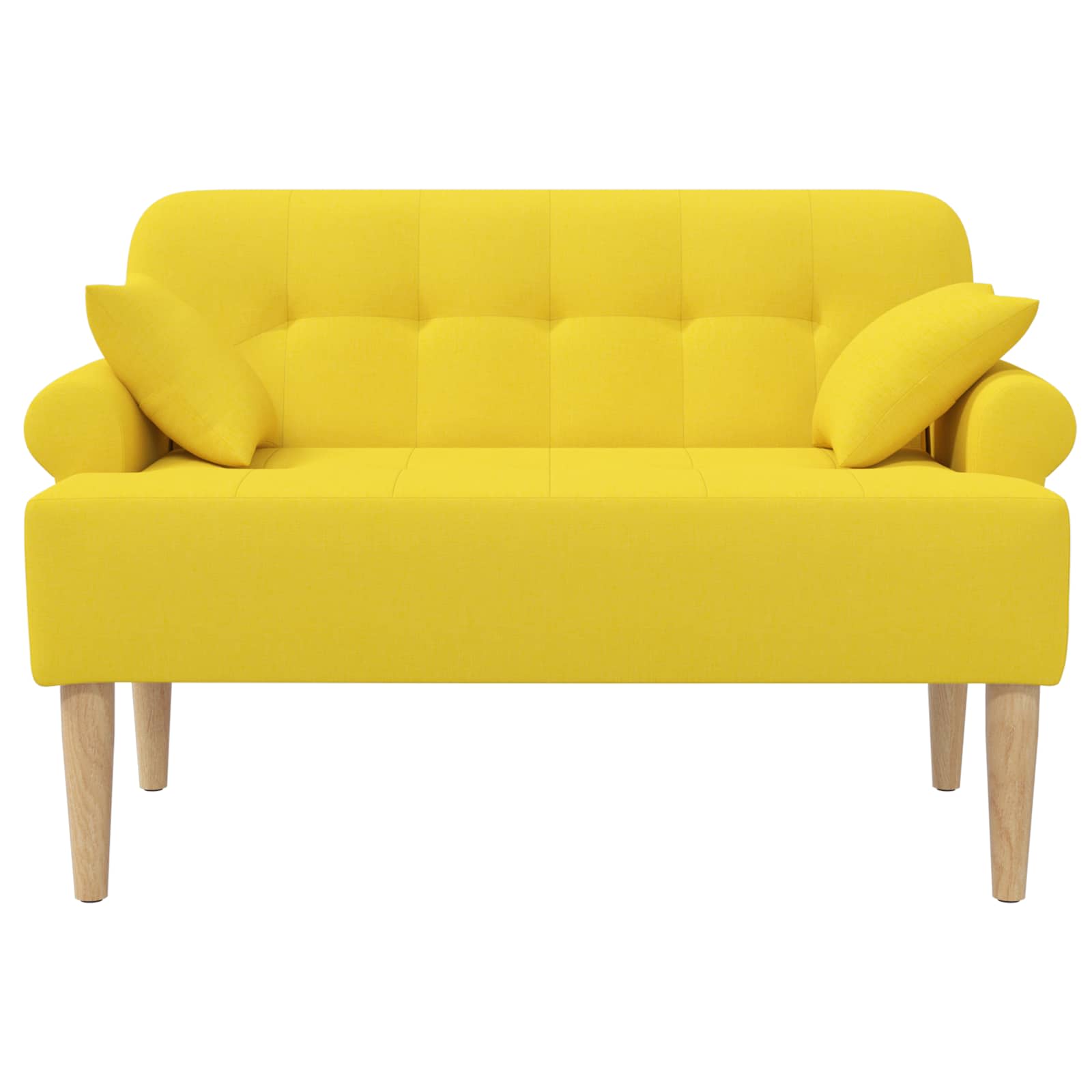 Lænestol med knap tufting Lys Gul 120 x 65 x 79 cm Stof