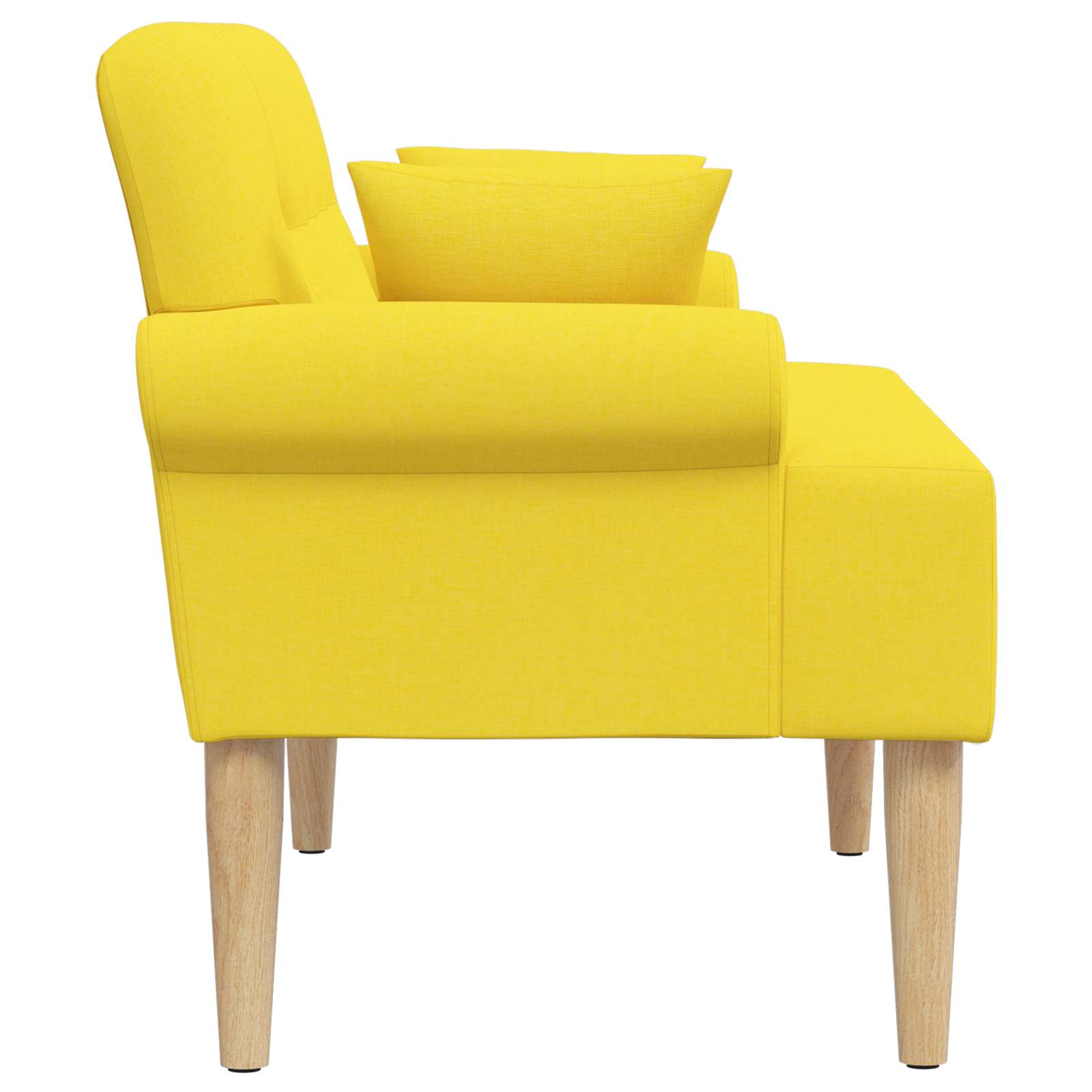 Lænestol med knap tufting Lys Gul 120 x 65 x 79 cm Stof