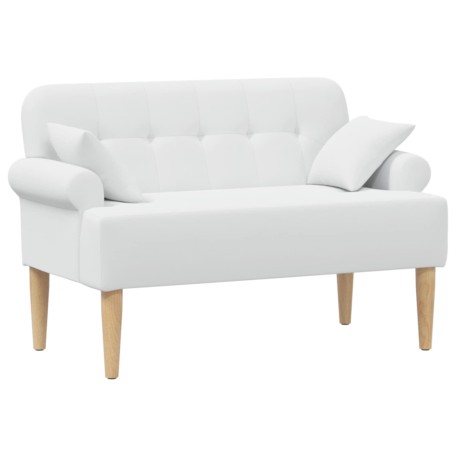 Lænestol med knap tufting Hvid 120 x 65 x 79 cm Stof