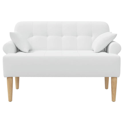 Lænestol med knap tufting Hvid 120 x 65 x 79 cm Stof