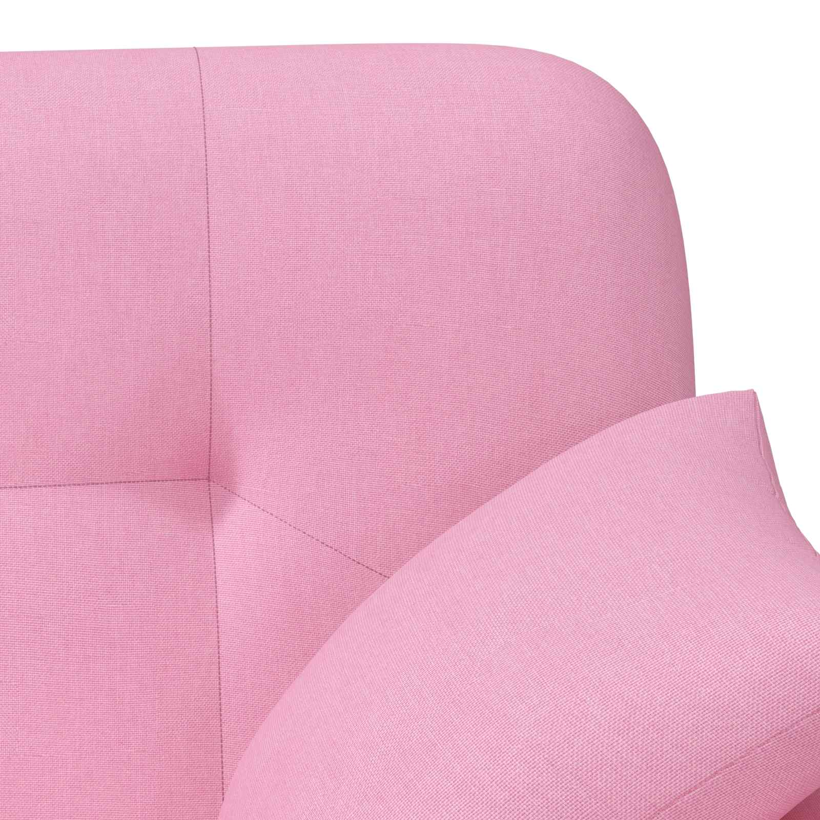 Lænestol med knap tufting Lyserød 120 x 65 x 79 cm Stof