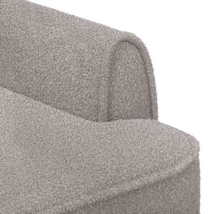 Lænestol med knap tufting Lysegrå 117 x 67 x 77 cm Bouclé