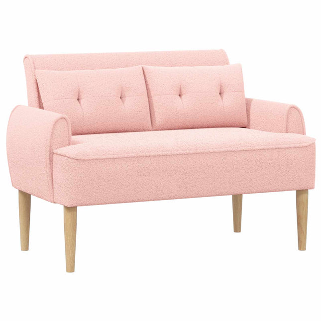 Lænestol med knap tufting Lyserød 117 x 67 x 77 cm Bouclé