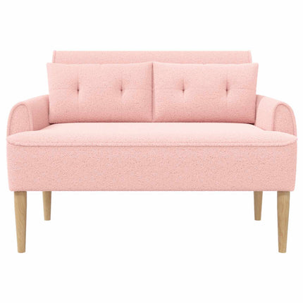 Lænestol med knap tufting Lyserød 117 x 67 x 77 cm Bouclé