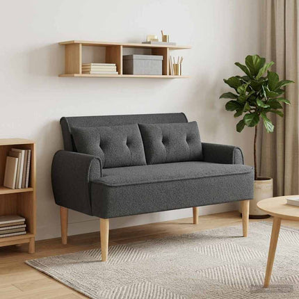 Lænestol med knap tufting Mørkegrå 117 x 67 x 77 cm Bouclé