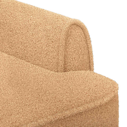Lænestol med knap tufting Beige 117 x 67 x 77 cm Bouclé