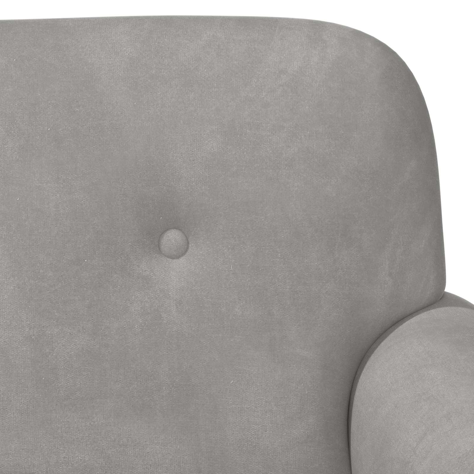 Lænestol med knap tufting Lysegrå 120 x 66 x 78 cm Velour (V)