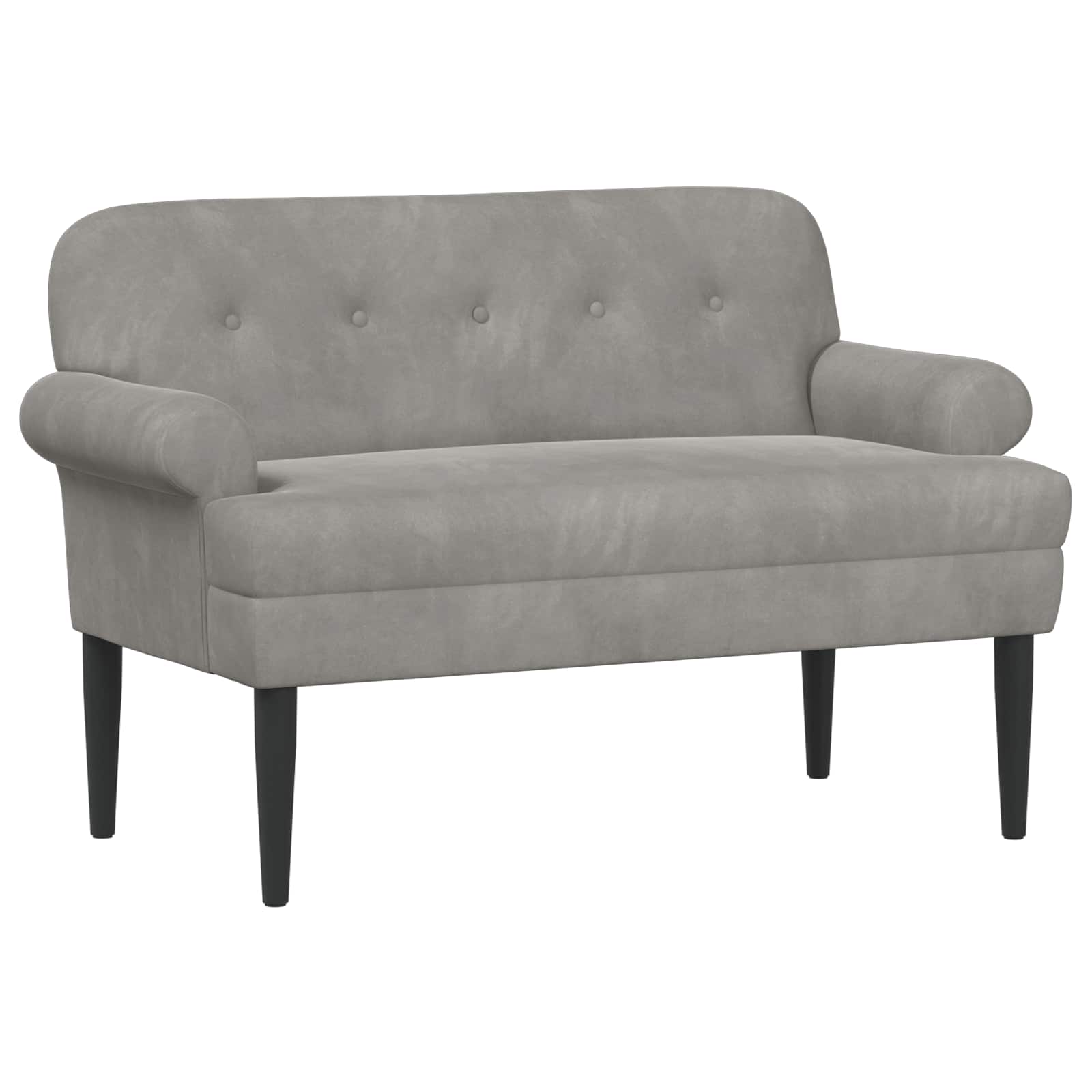 Lænestol med knap tufting Lysegrå 120 x 66 x 78 cm Velour (V)