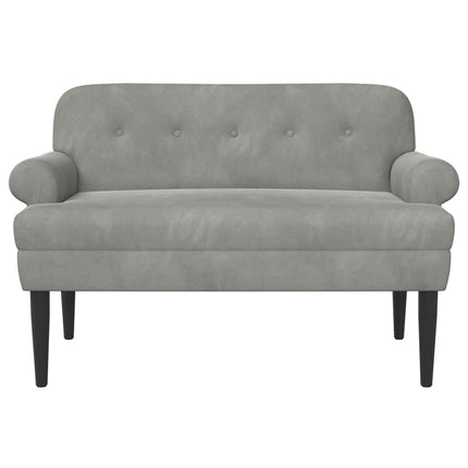 Lænestol med knap tufting Lysegrå 120 x 66 x 78 cm Fløjl