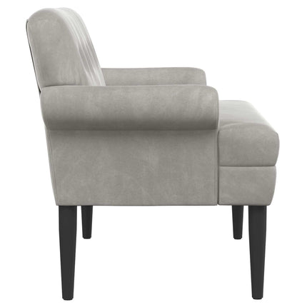 Lænestol med knap tufting Lysegrå 120 x 66 x 78 cm Fløjl