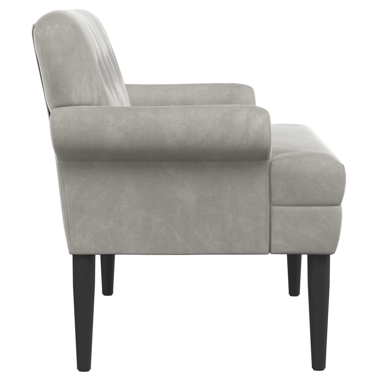 Lænestol med knap tufting Lysegrå 120 x 66 x 78 cm Velour (V)