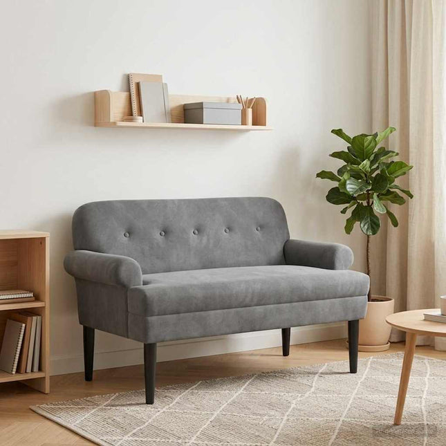 Lænestol med knap tufting Mørkegrå 120 x 66 x 78 cm Fløjl
