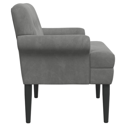 Lænestol med knap tufting Mørkegrå 120 x 66 x 78 cm Fløjl