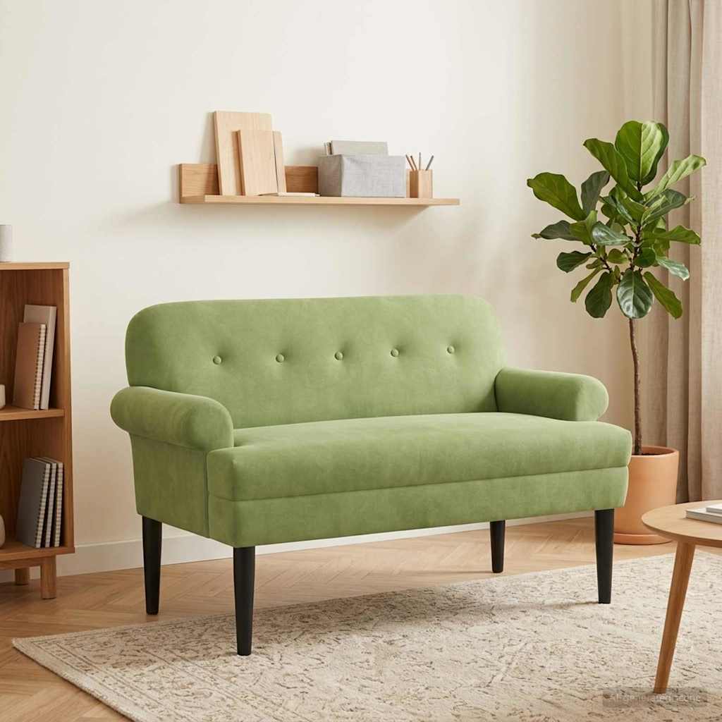 Lænestol med knap tufting Lys grøn 120 x 66 x 78 cm Velour (V)