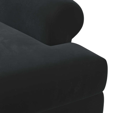 Lænestol med knap tufting Sort 120 x 66 x 78 cm Fløjl