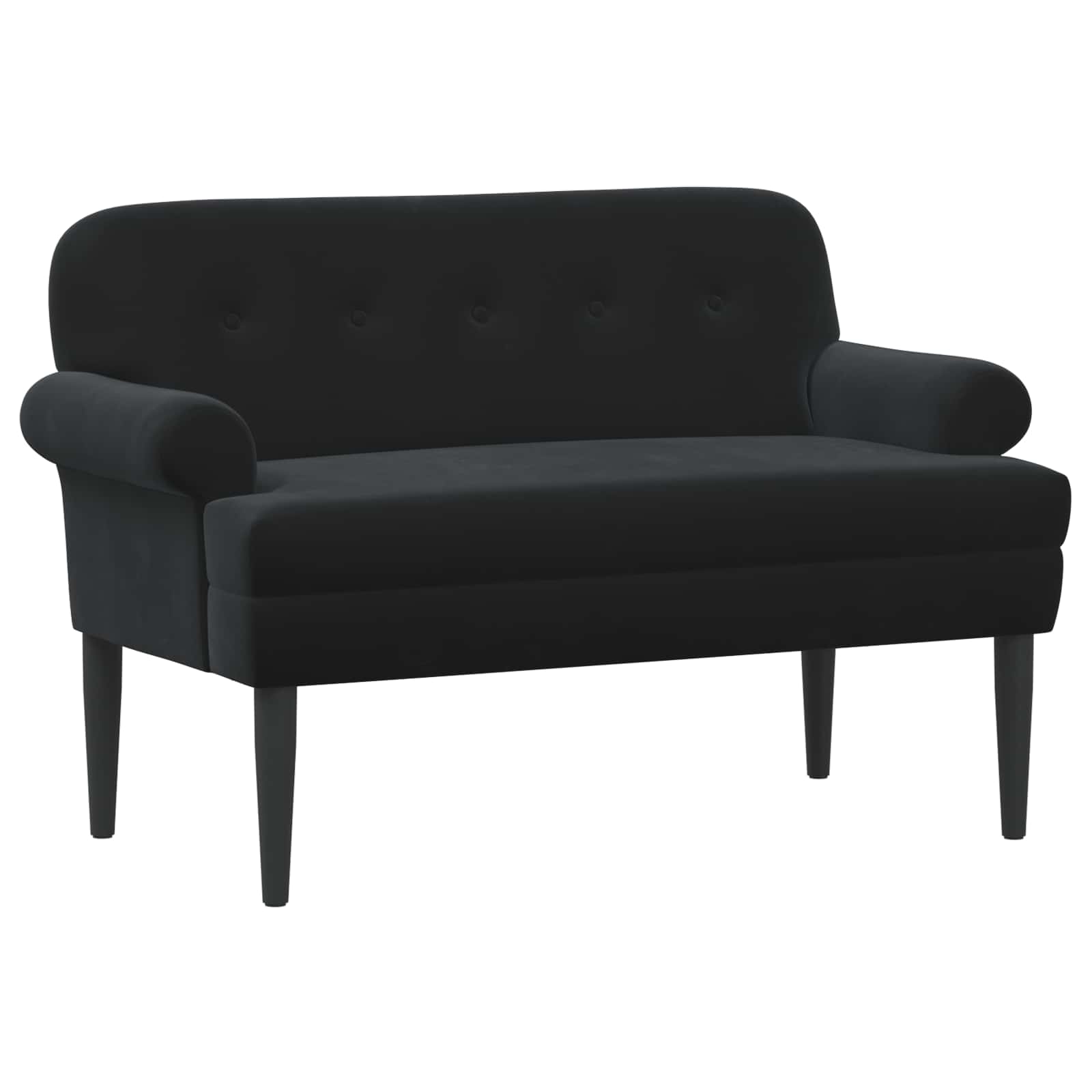 Lænestol med knap tufting Sort 120 x 66 x 78 cm Velour (V)