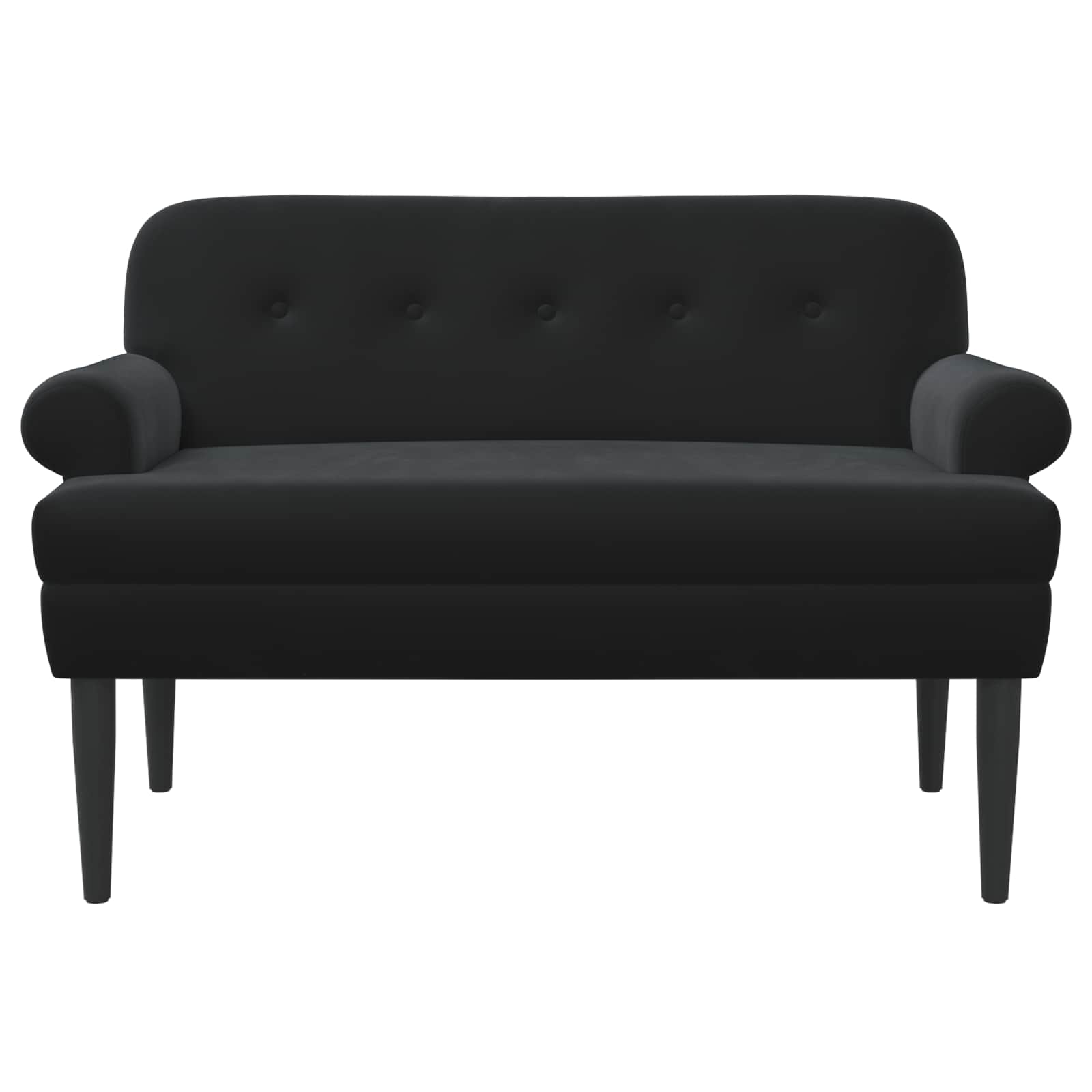 Lænestol med knap tufting Sort 120 x 66 x 78 cm Velour (V)