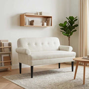 Lænestol med knap tufting Cremefarvet 120 x 66 x 78 cm