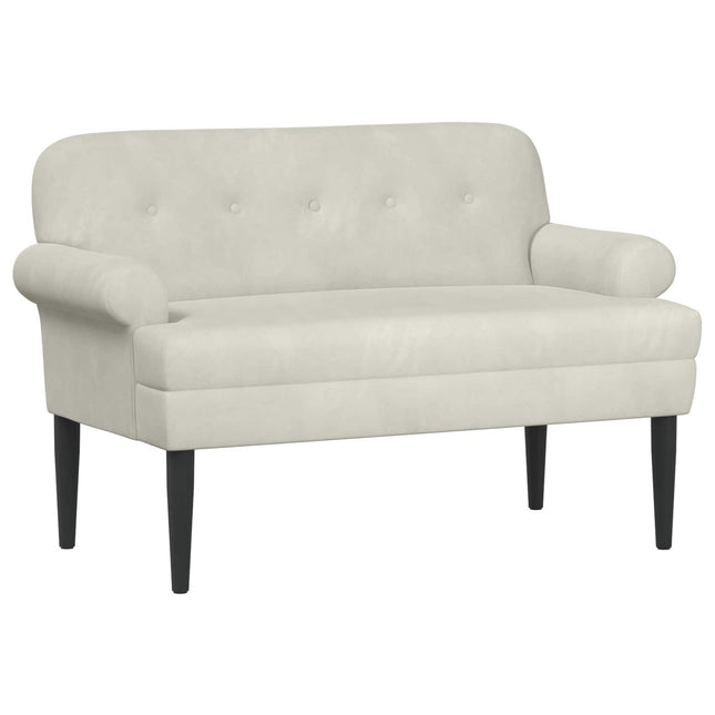 Lænestol med knap tufting Cremefarvet 120 x 66 x 78 cm Fløjl
