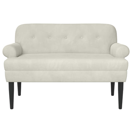Lænestol med knap tufting Cremefarvet 120 x 66 x 78 cm Fløjl