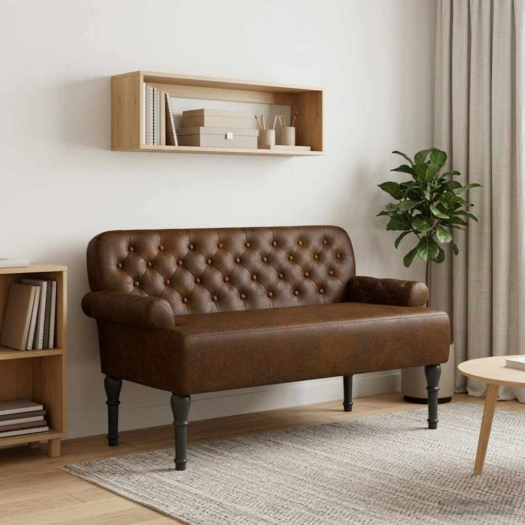Lænestol med knap tufting Brun 120 x 65 x 78 cm