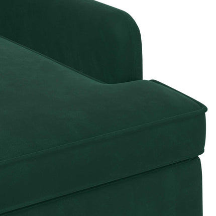 Lænestol med knap tufting Mørkegrøn 111 x 65 x 79 cm Fløjl