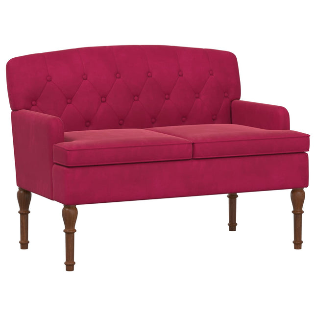 Lænestol med knap tufting Vinrød 111 x 65 x 79 cm Fløjl