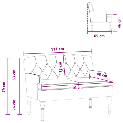 Lænestol med knap tufting Blå 111 x 65 x 79 cm Fløjl
